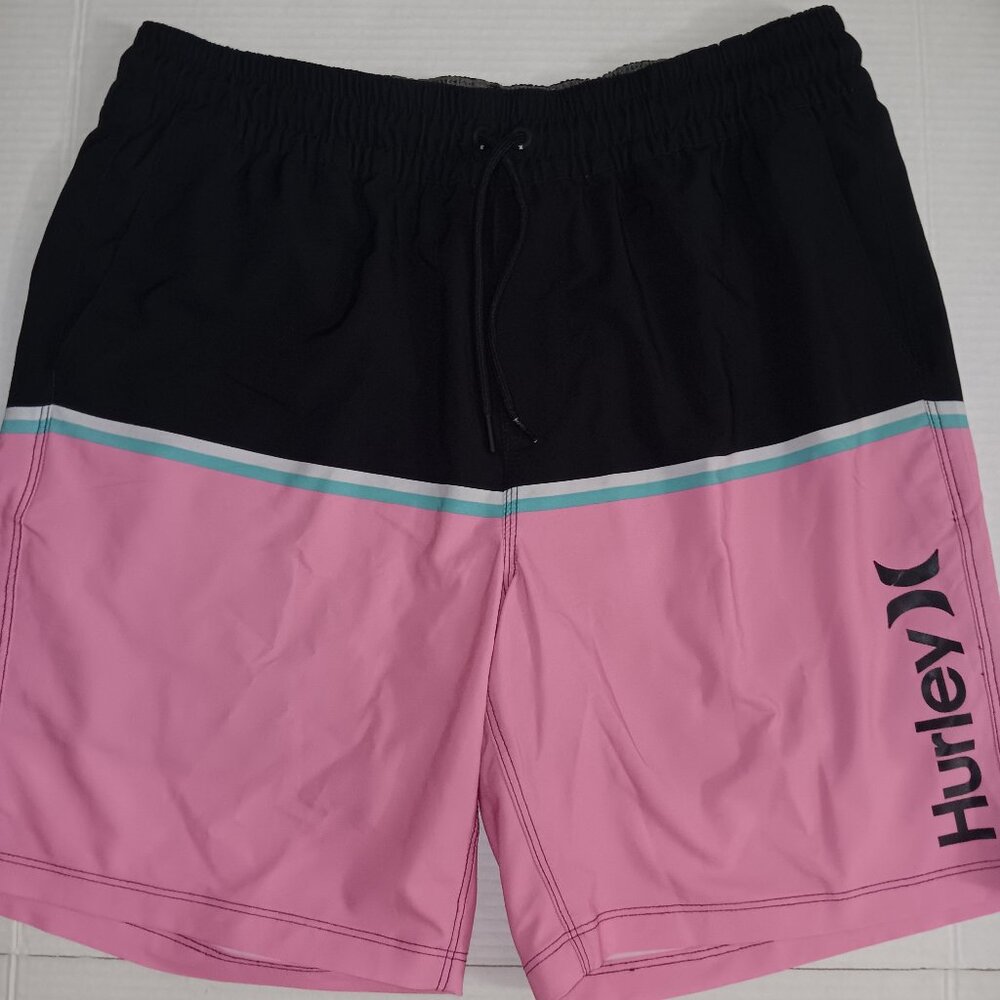 HURLEY MEN'S COLOR BLOCK BOARDSHORTS SIZE LARGE